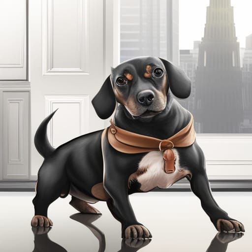 A french bull weiner dog