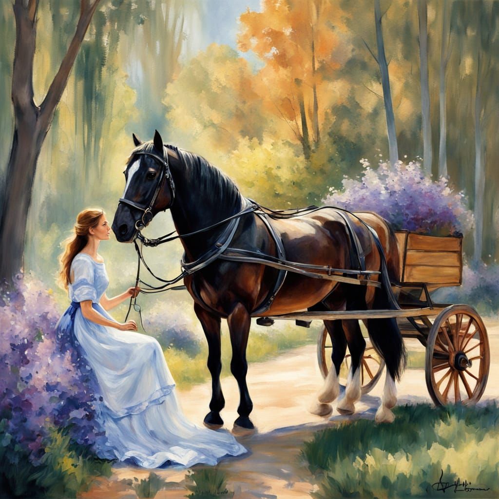 Gentle Country Scene in Impressionist Style