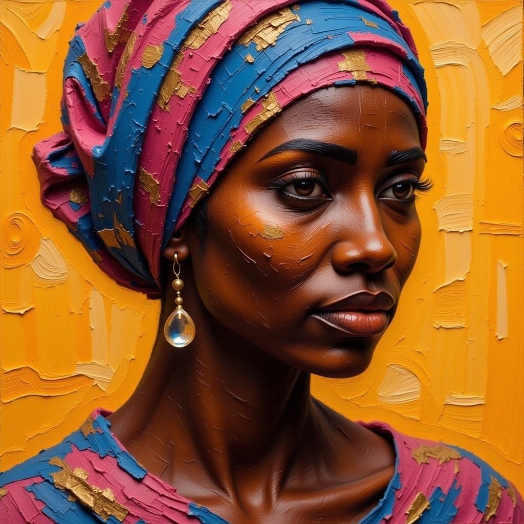 Woman with Tear Drop in Vibrant Colors