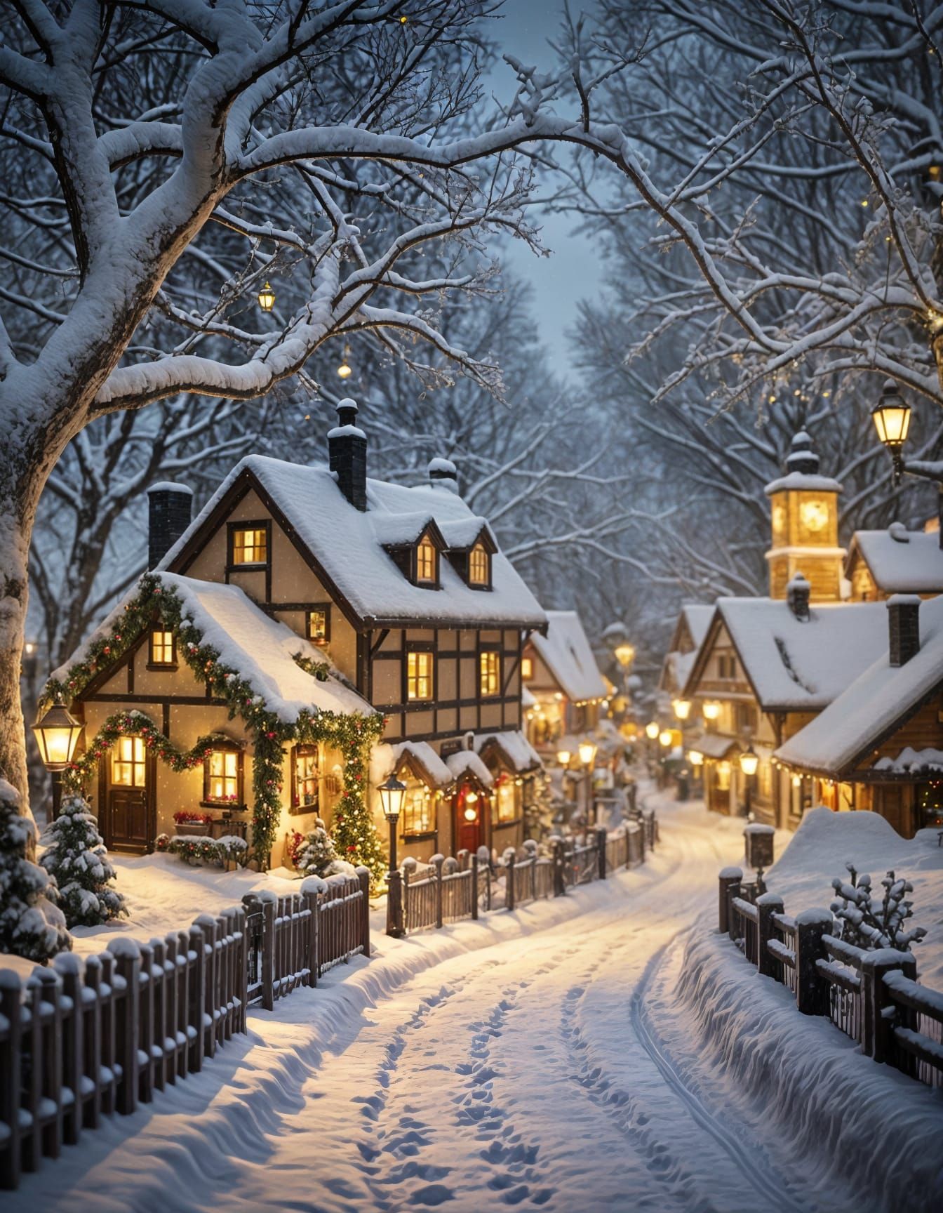 A Magical Christmas Village in Winter Wonderland