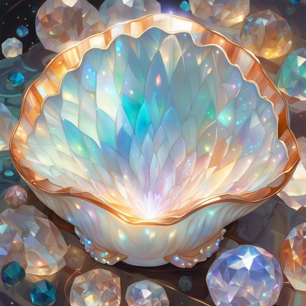 Crystalline Shell with Opal Mosaic, Disney Style