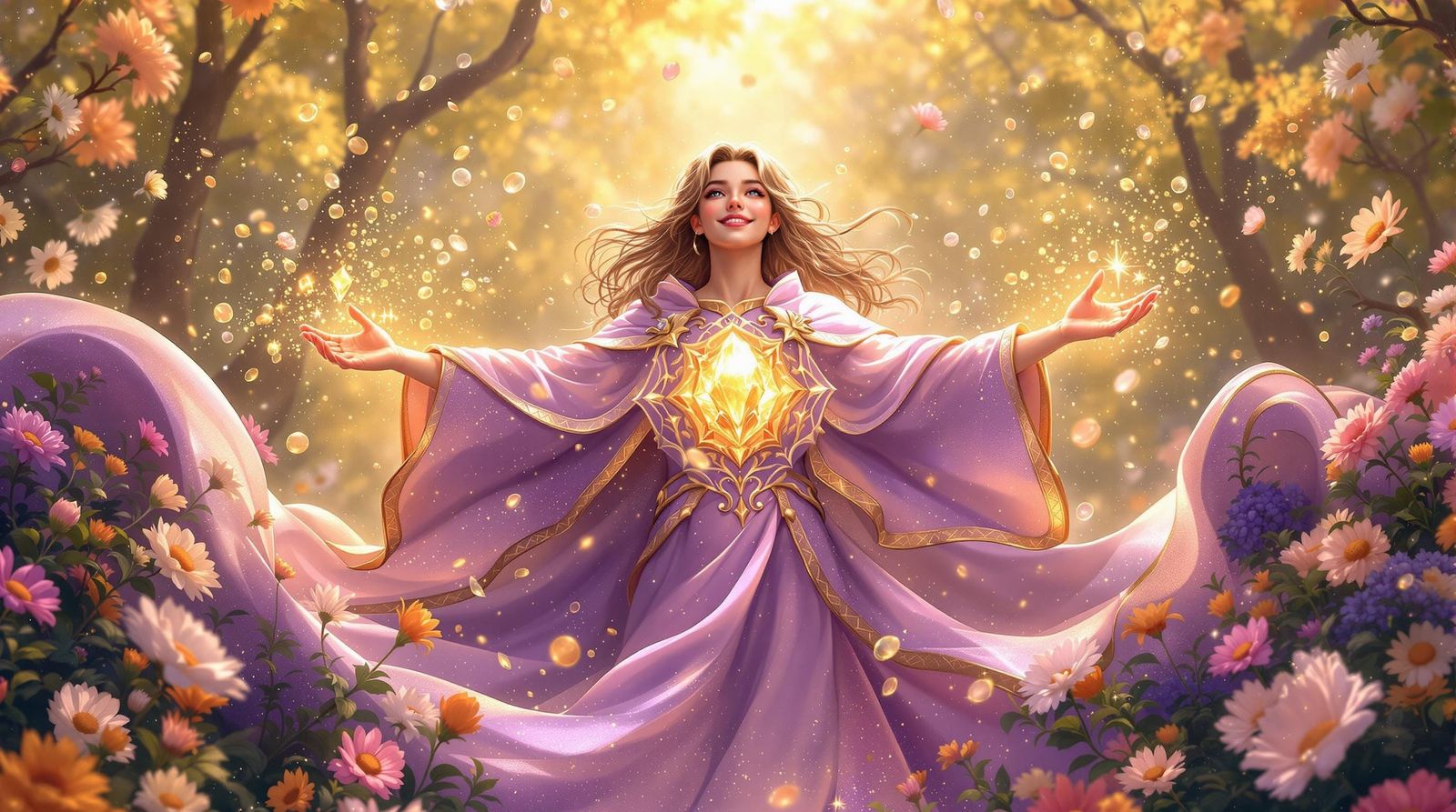 Youthful Guardian of Spring Blooms