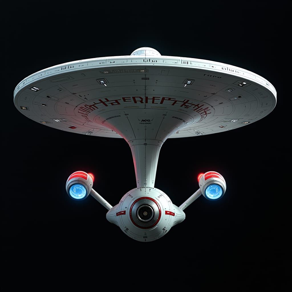 Starfleet Saucer Ship with Dual Nacelles