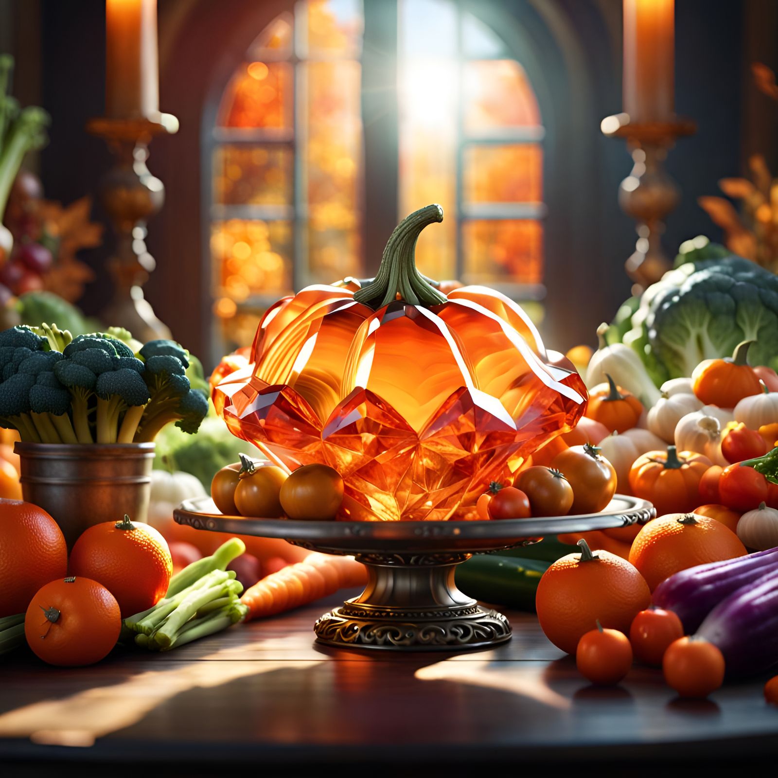 Crystal Cornucopia with Autumn Vegetables