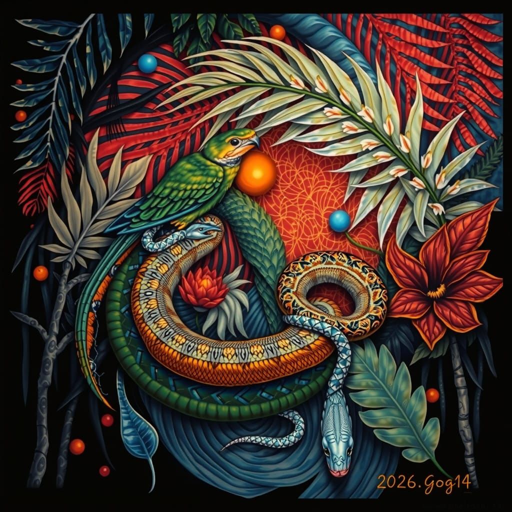 Costa Rican Jungle Dreamscape in Whimsical Hyperrealism