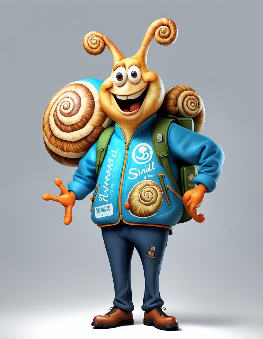 Snail Delivery Caricature with Volumetric Lighting