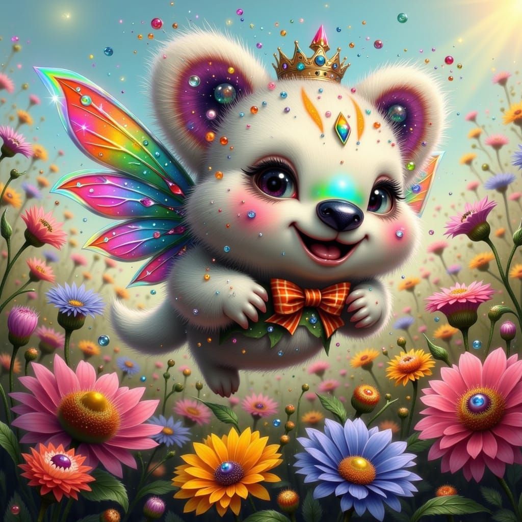 Whimsical Fairy Punk Fae in a Vibrant Meadow