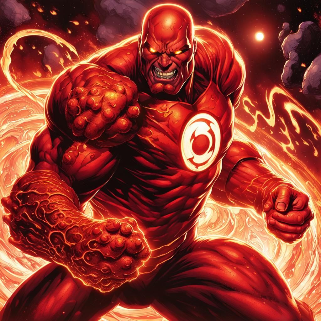 Atrocitus Red Lantern Portrait in Comic Book Style