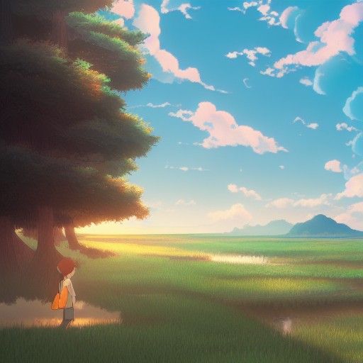 Anime Key Visual in Studio Ghibli Style