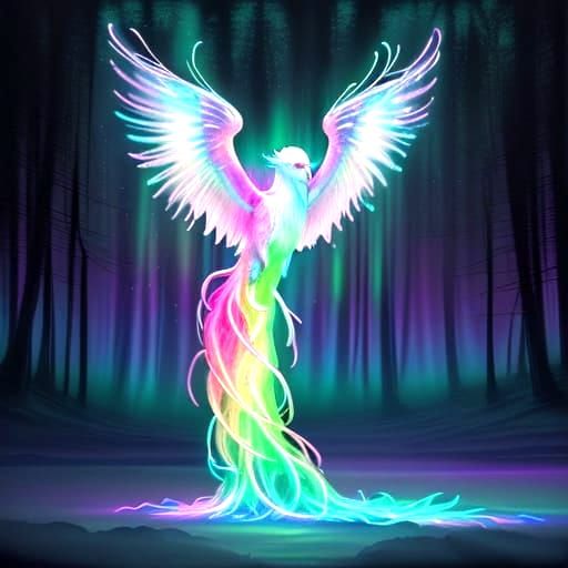 Vibrant Watercolor Masterpiece with Neon Accents