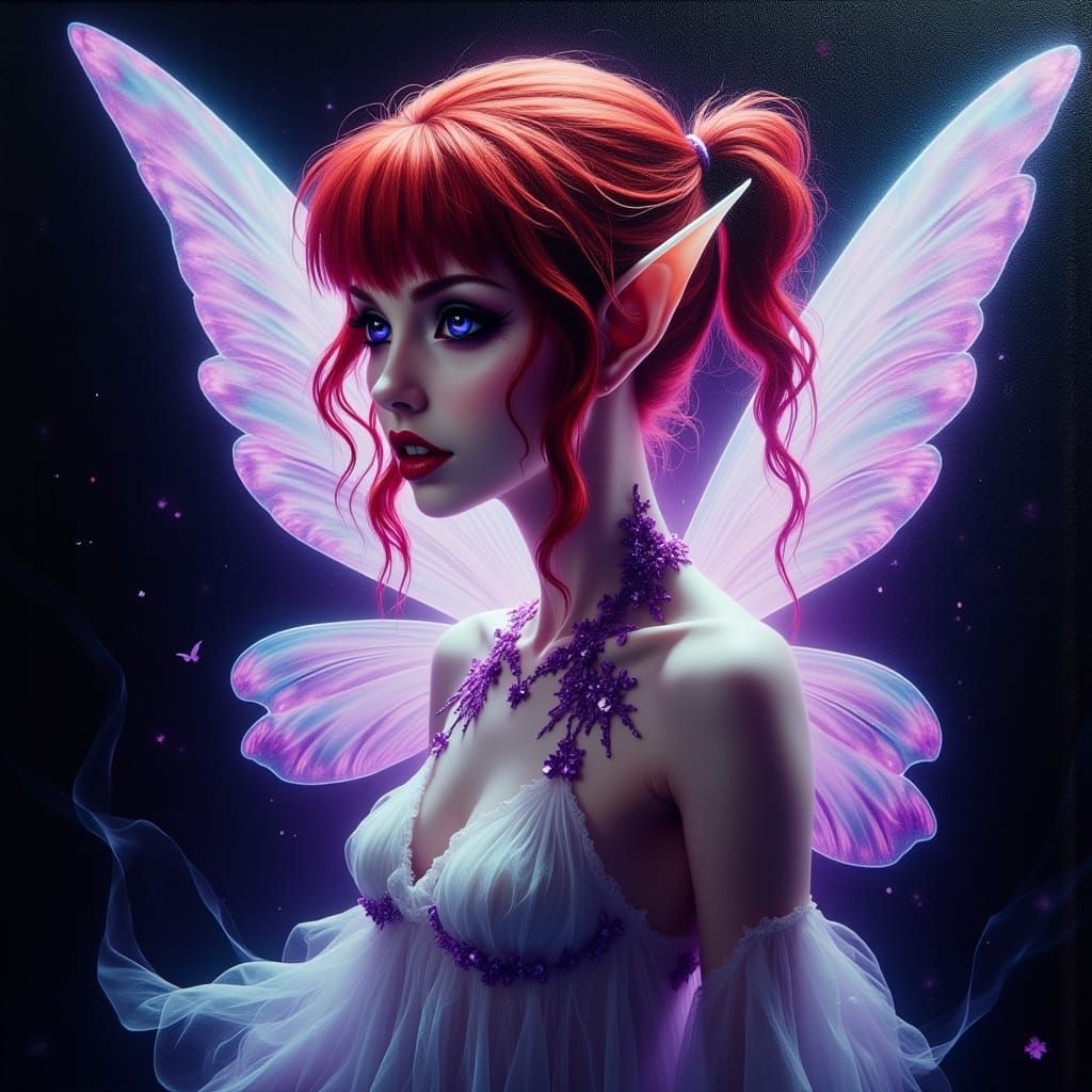 Gothic Oil Painting of a Fairy in a Dark Fantasy World