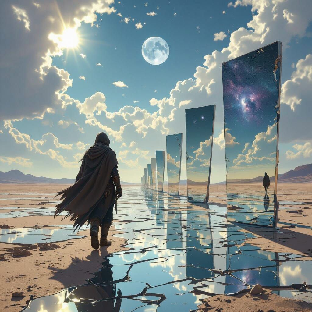 Surreal Desert of Shattered Reflections