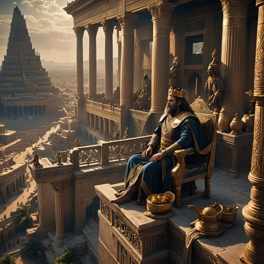 King Belshazzar Overlooks Babylon: Digital Matte Painting