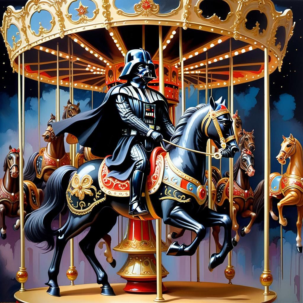 Darth Vader on Carousel in Filigree Style