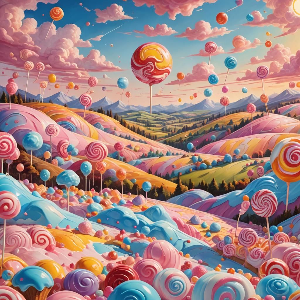 Delicious Fantasy Landscape in Vibrant Oil Painting