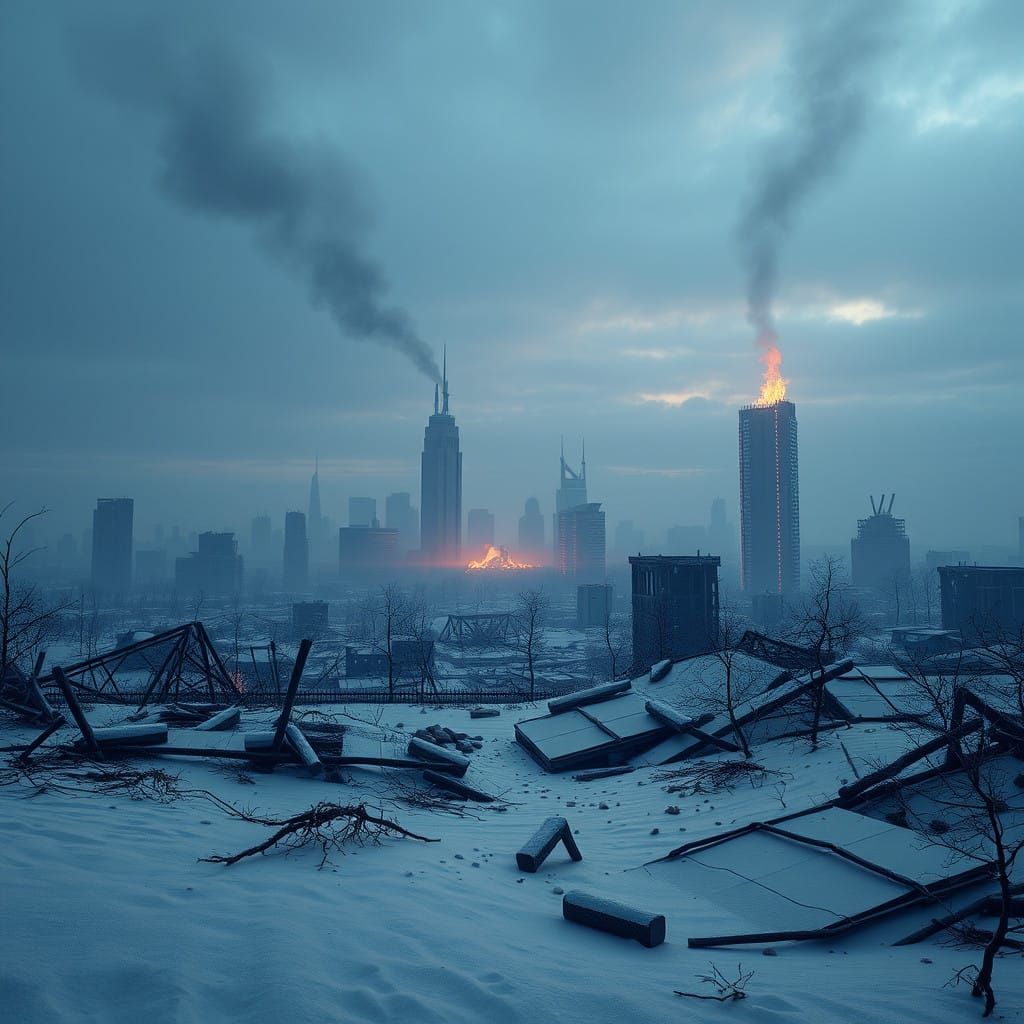 Epic Post-Apocalyptic Wasteland in Perpetual Twilight