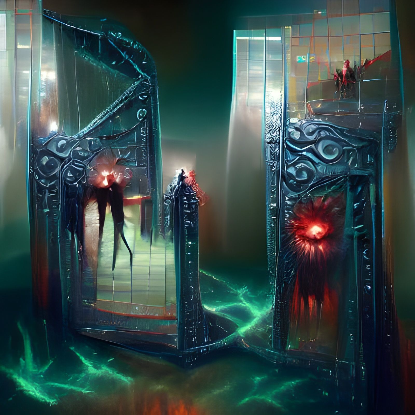 Sinister Mirror Dimension Gate, Digital Art