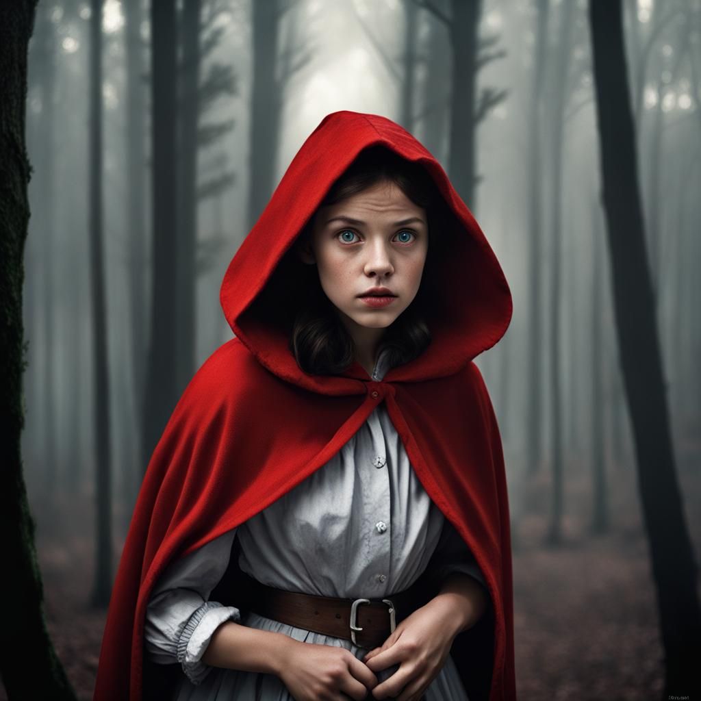 Scared Little Red Riding Hood Portrait