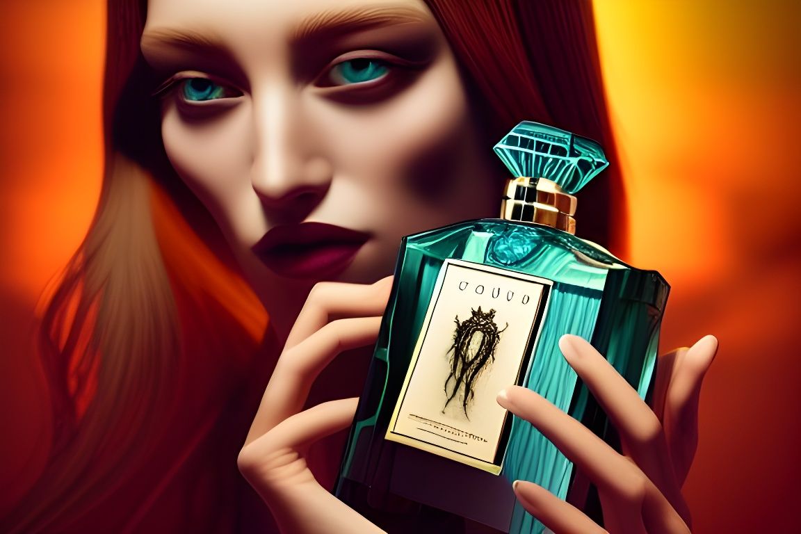 Ornate Perfume Bottle with Lovecraftian Details