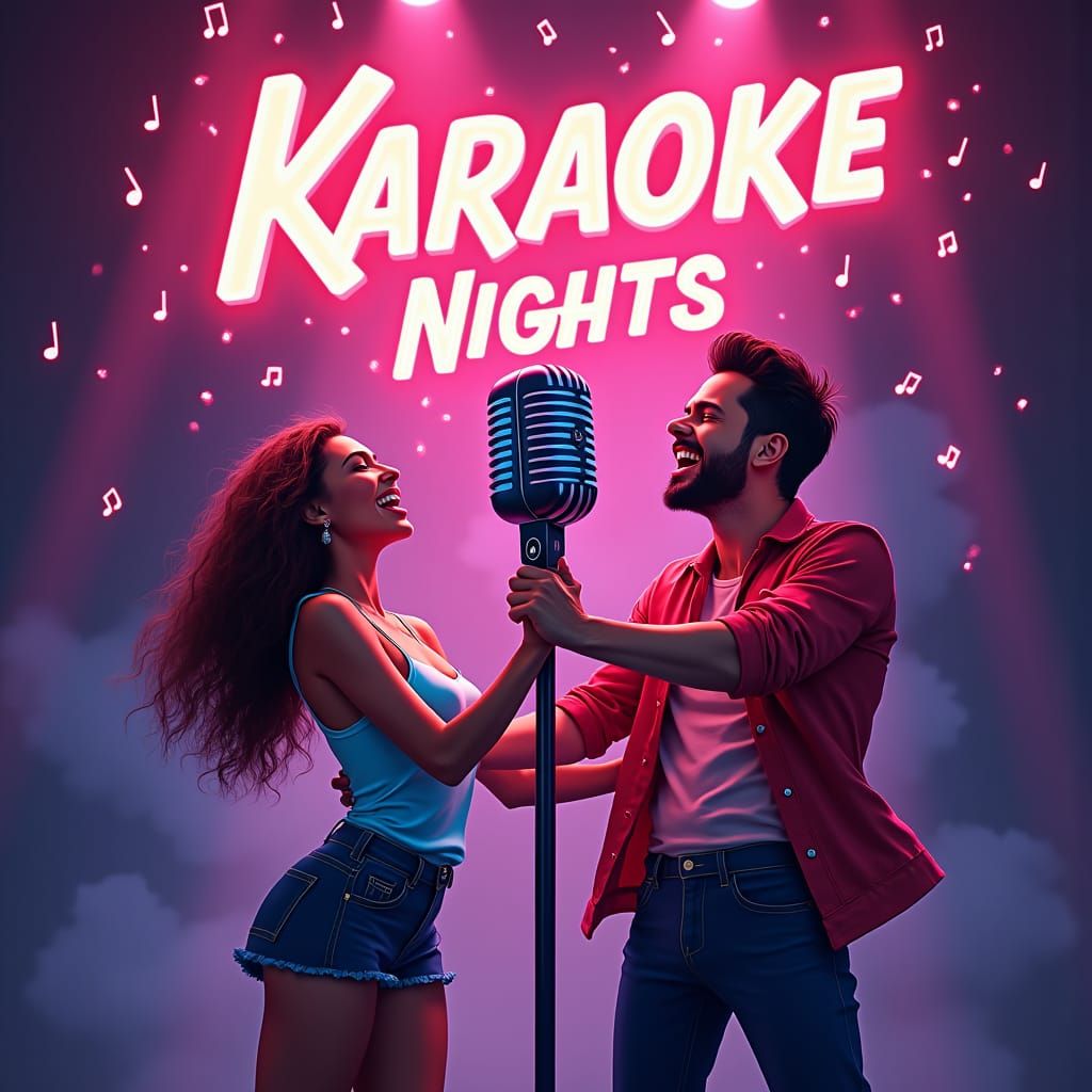 Energetic Karaoke Night Poster Design