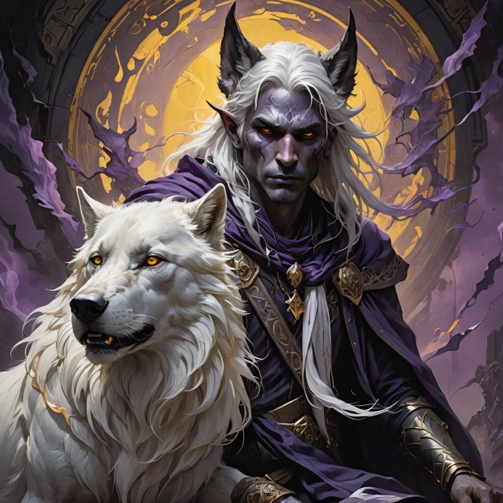 Drow with Wolf Ears in Dark Fantasy Art