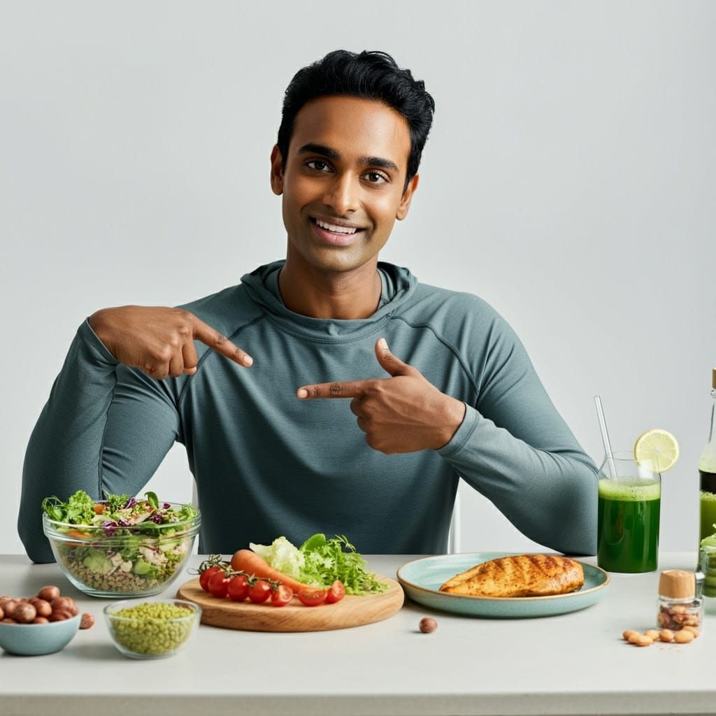 Healthy Indian Food Connoisseur in Modern Activewear