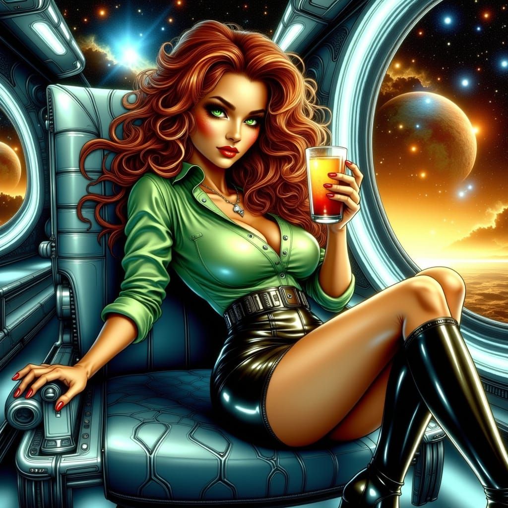 Hyper-Realistic Sci Fi Goddess in Cyberpunk Space Station