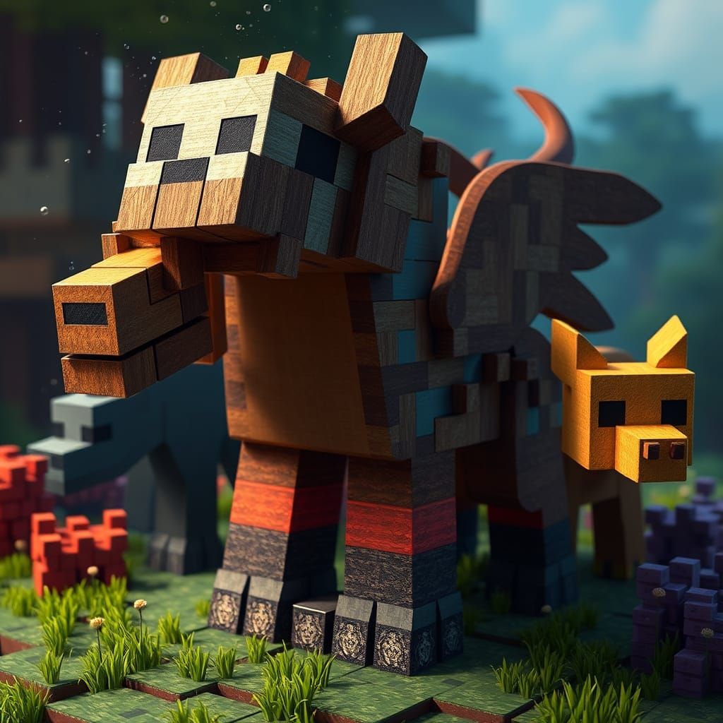 Cube Fantasy Creatures in Deep Color