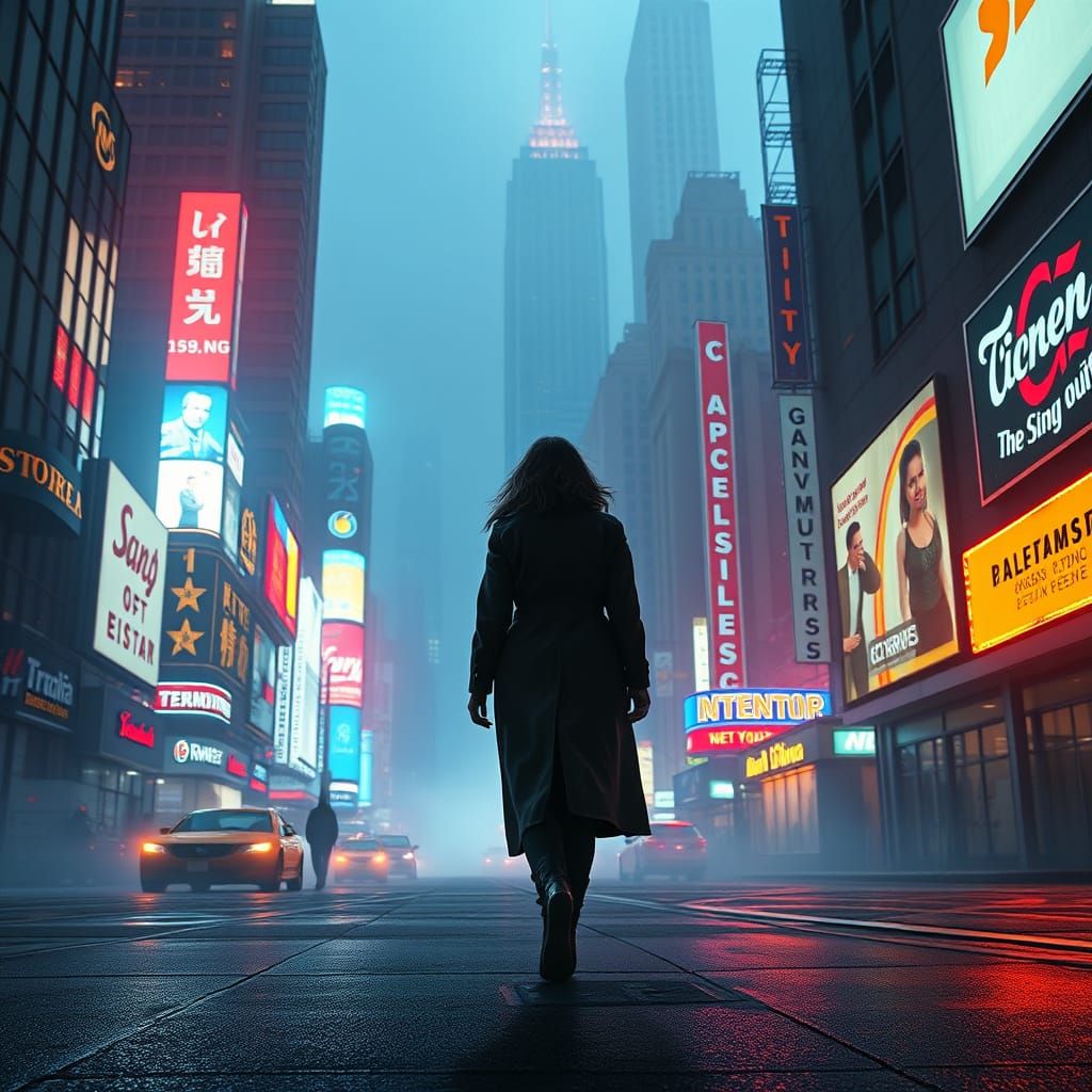 Cyberpunk New York City Nightscape