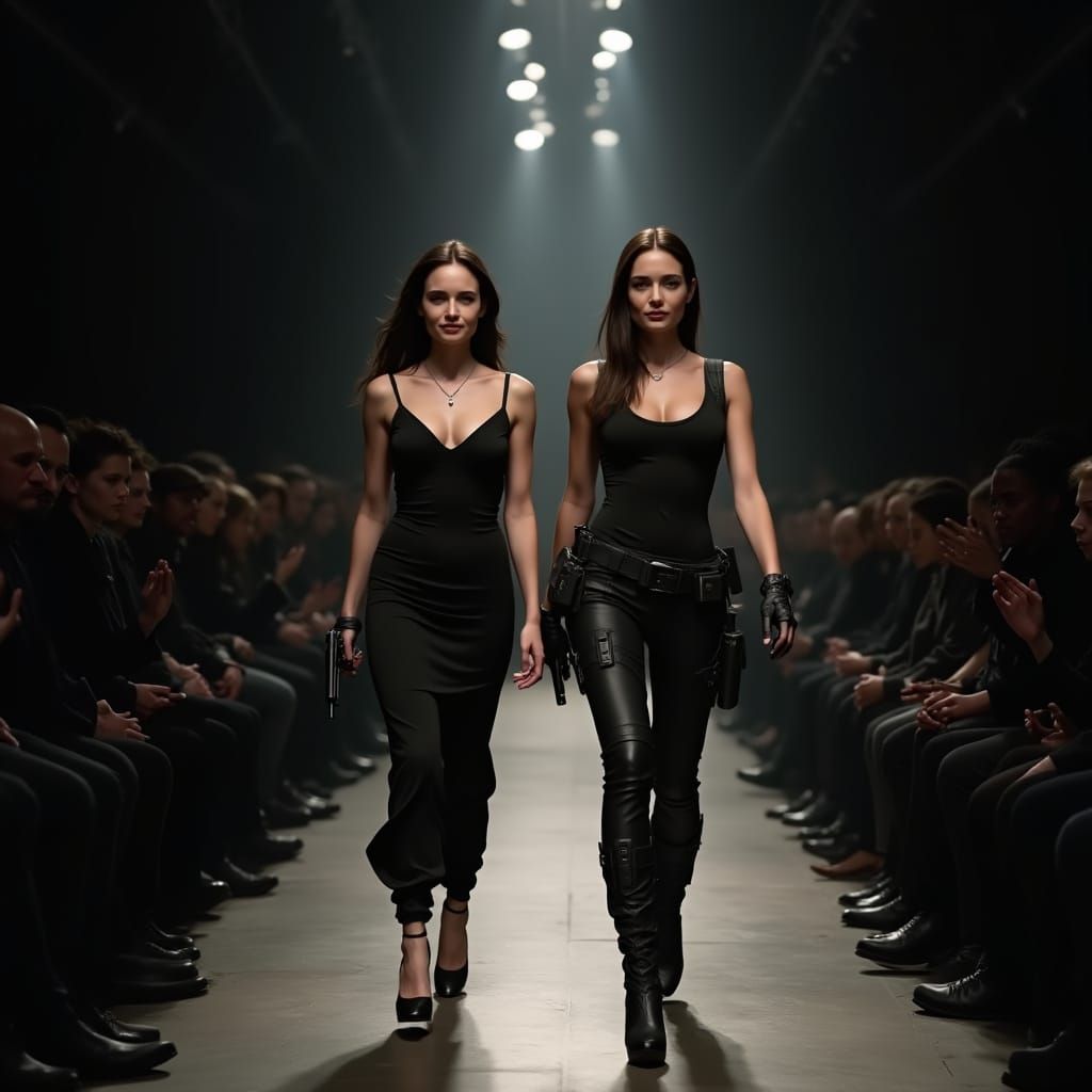Angelina Jolie and Lara Croft on the Runway
