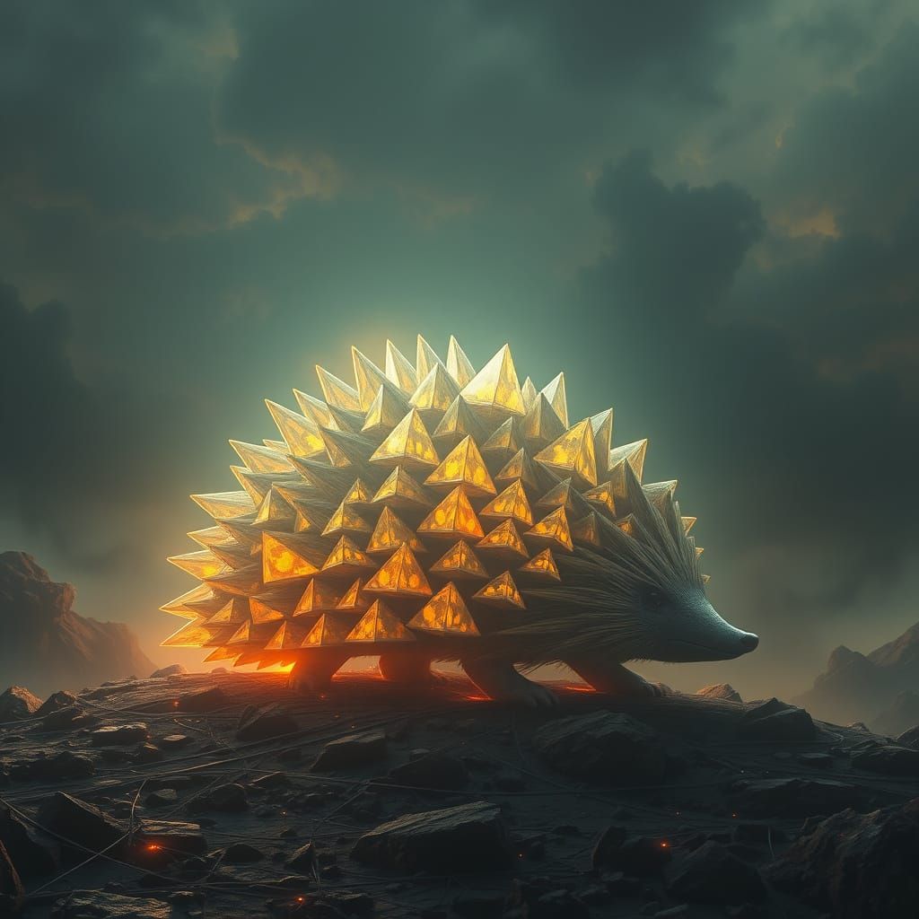 hedgehog made of pyramids.