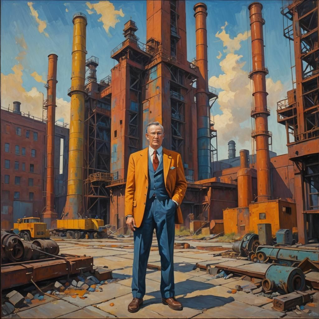 Kenneth Clark in Vibrant Oil Painting