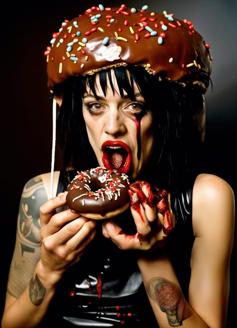 Asia Argento Eating a Donut