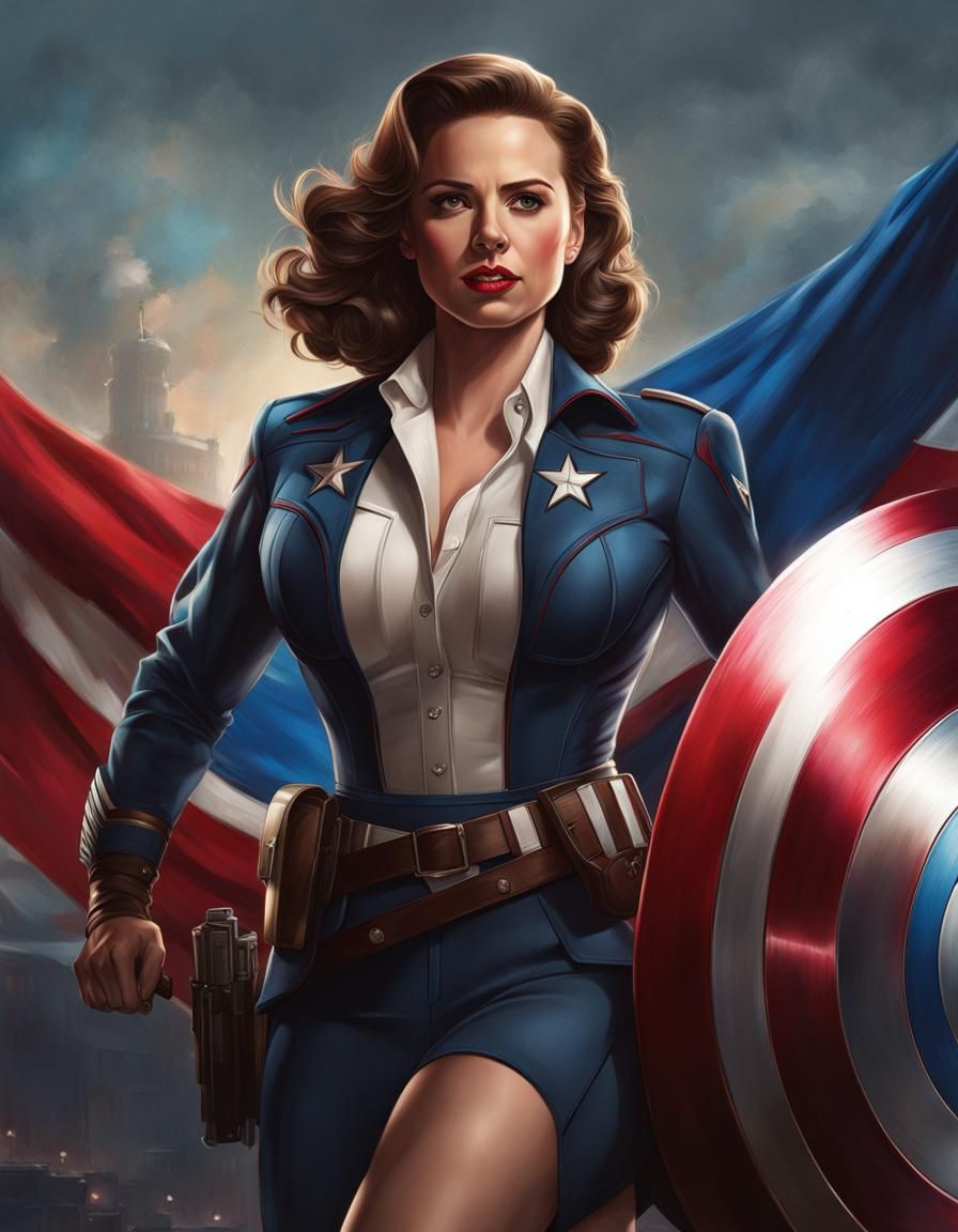 Actress Hayley Atwell as Peggy Carter in Captain America