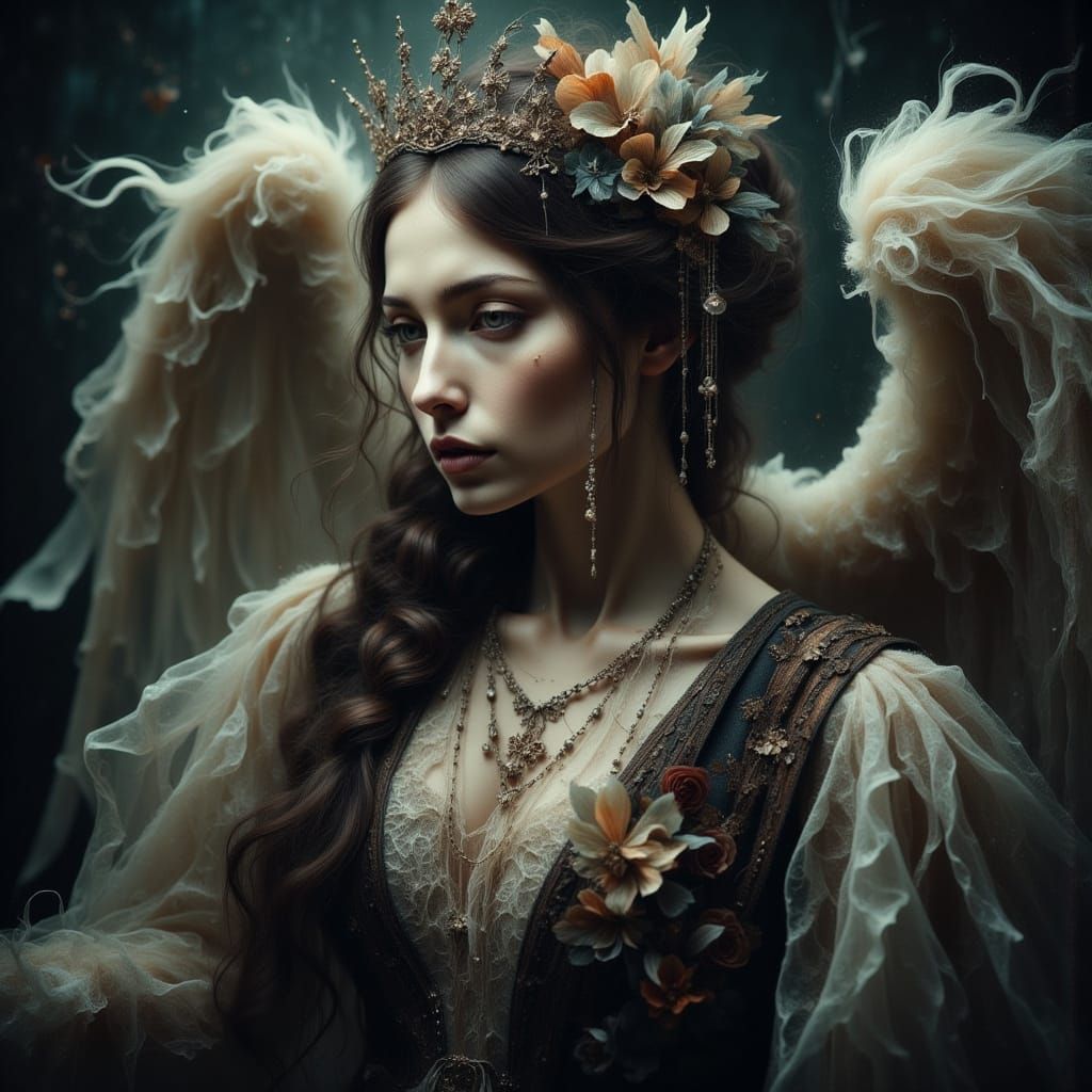 Fallen Angel in Victorian Attire