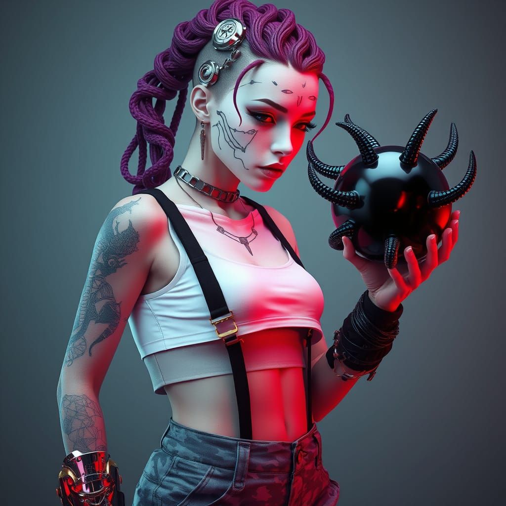 Edgy Futuristic Portraiture in Cyberpunk Style