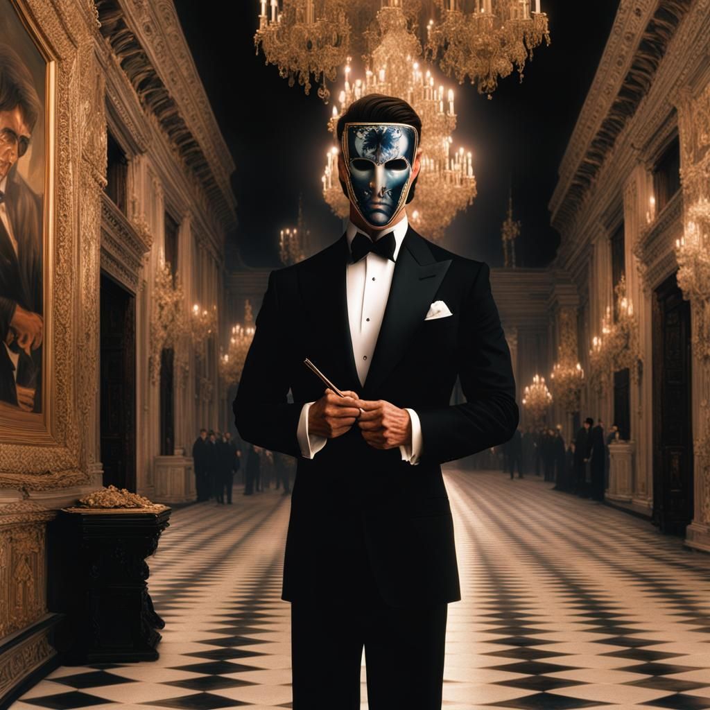 Masked Man in Tuxedo: A Digital Matte Painting
