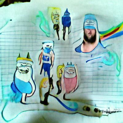 Adventure Time and Regular Show Crossover Art