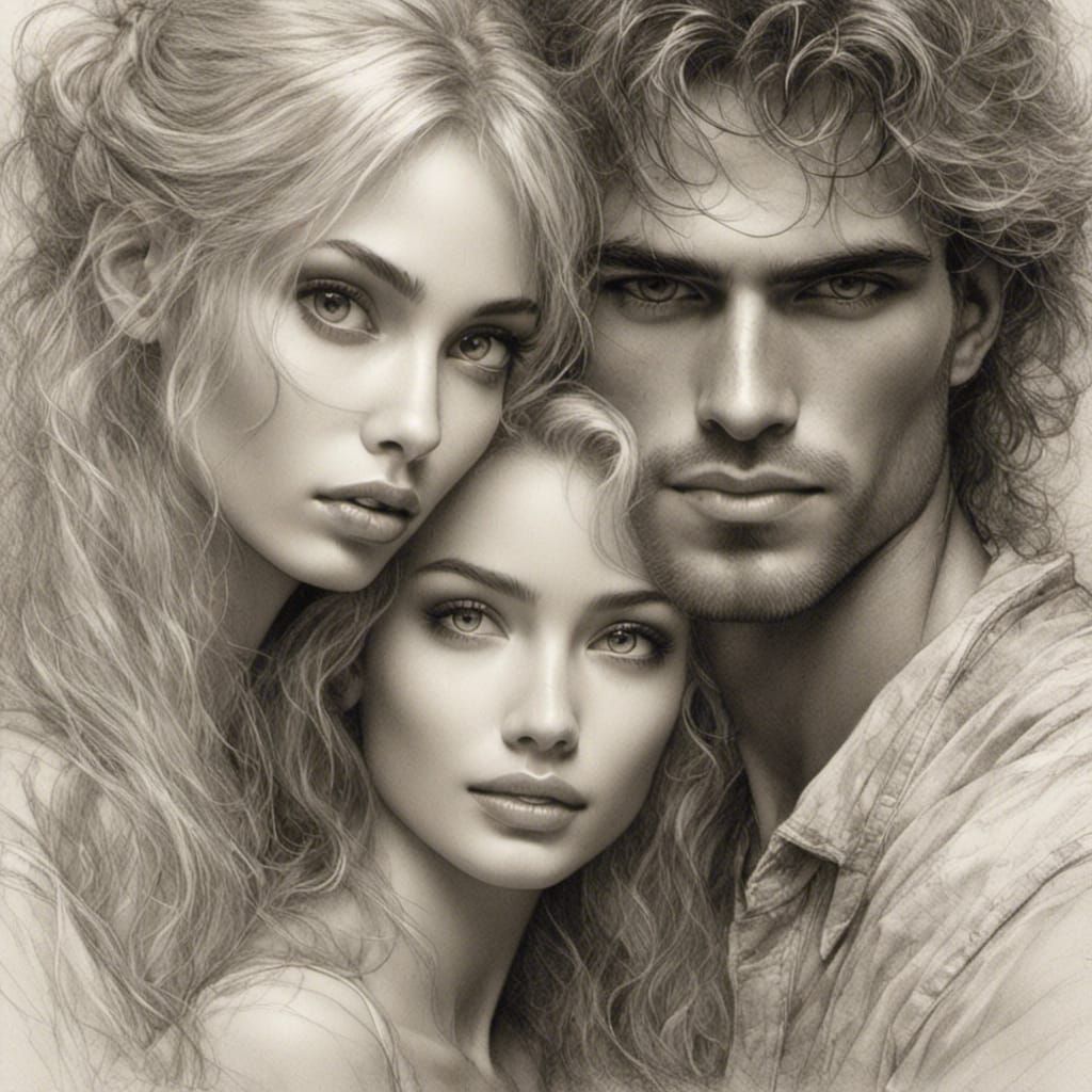 Detailed Portrait of a Mother and Son