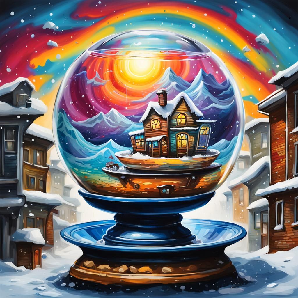 Storm in a Teacup Snow Globe: Graffiti Art