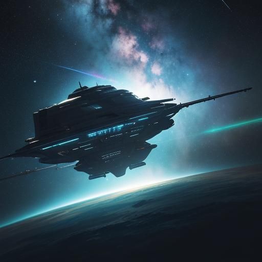 Space Station Orbiting Earth in 3D Rendering