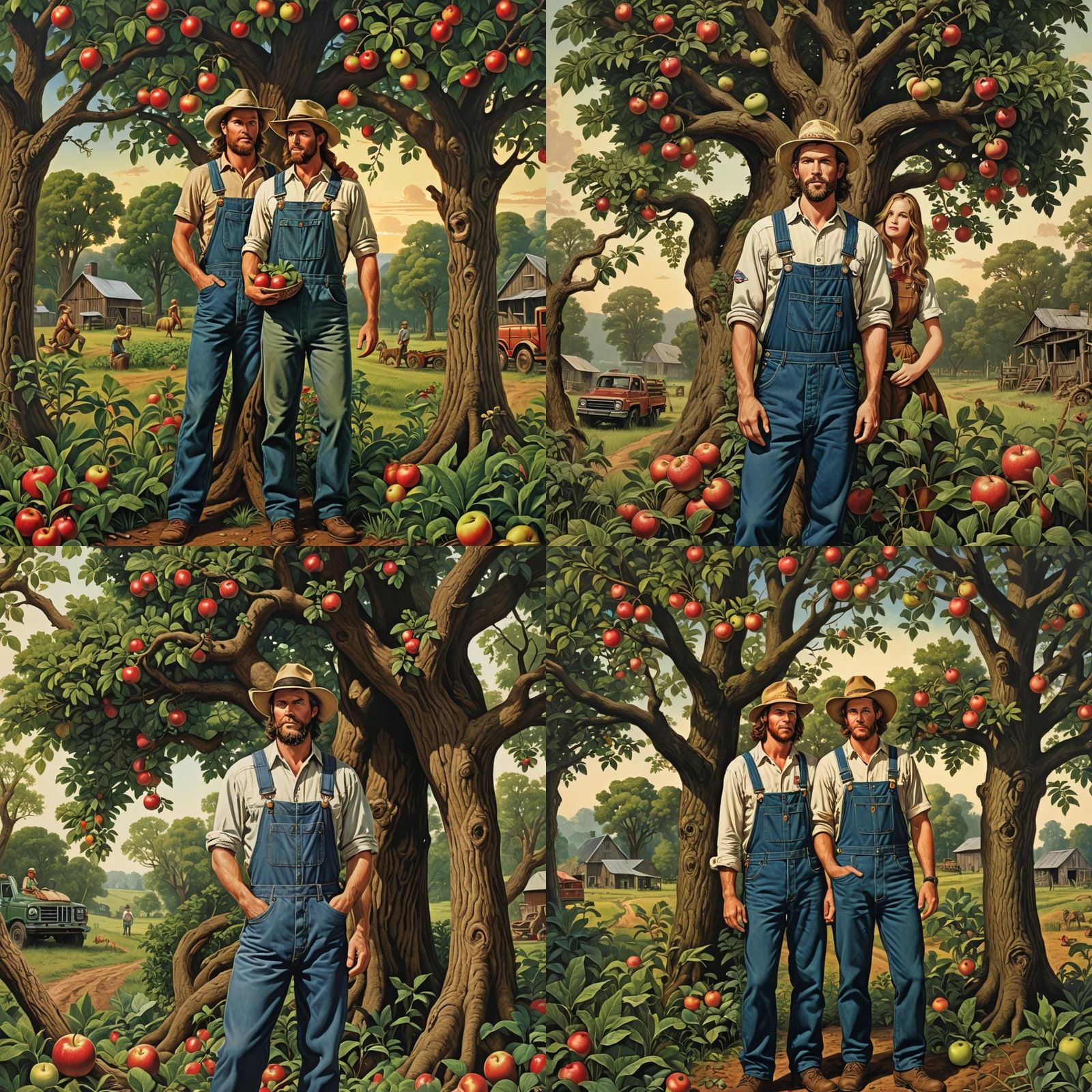 Redneck Adam and Eve in the Garden of Eden