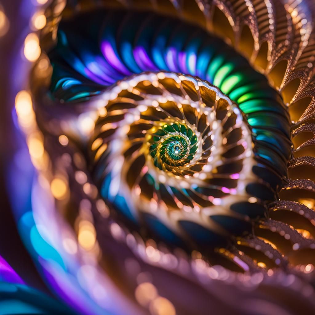 Iridescent Seashell Interior with Dynamic Lighting