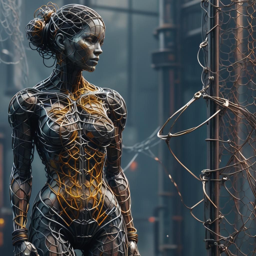 Industrial Wire Mesh Woman Body Sculpture