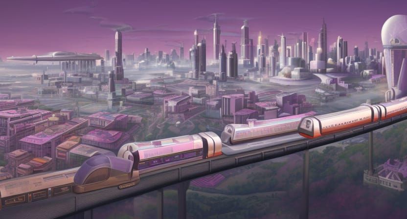 Hyperrealistic Retrofuture Cityscape with Airships