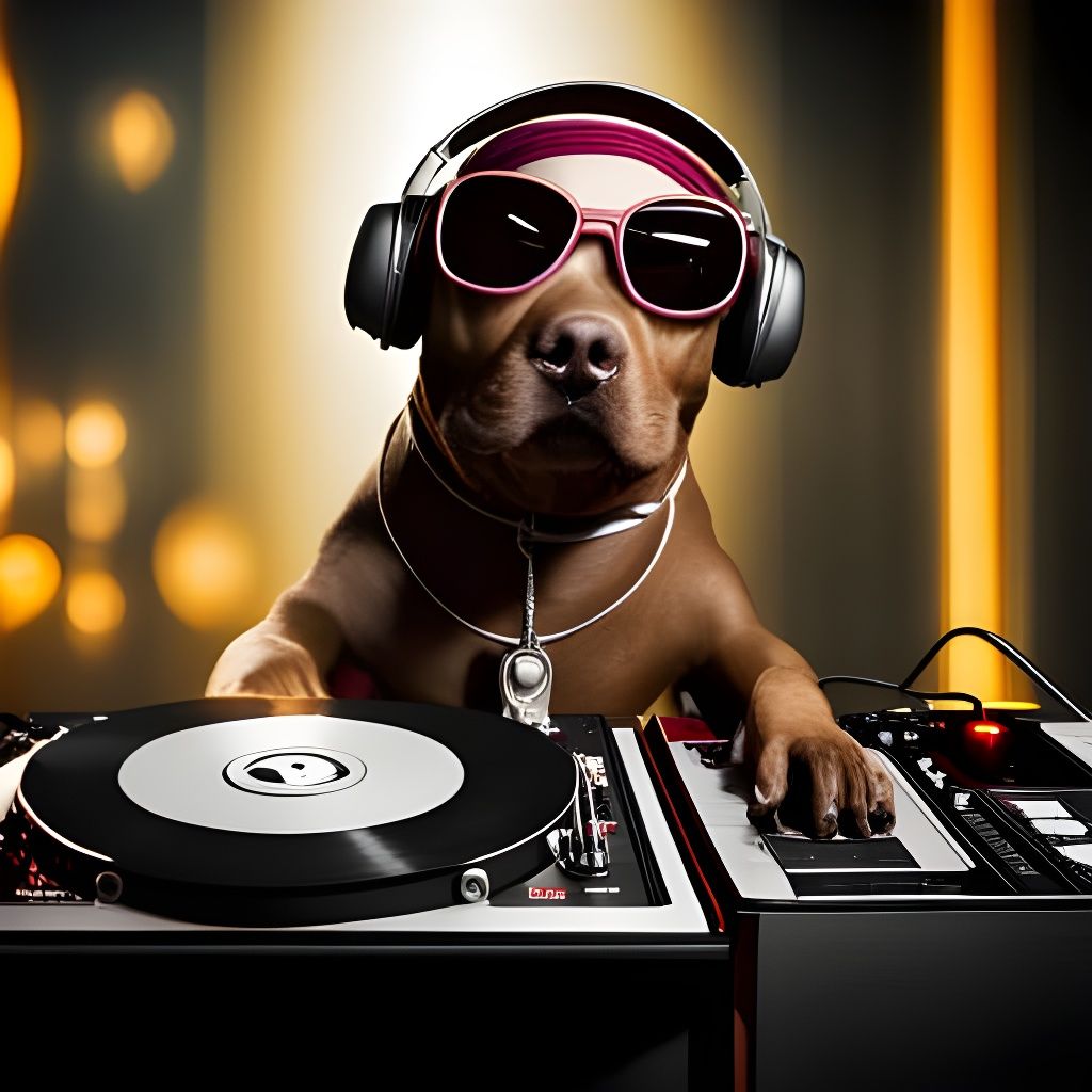 Dog DJ in Nightclub: Hyperrealistic Photography