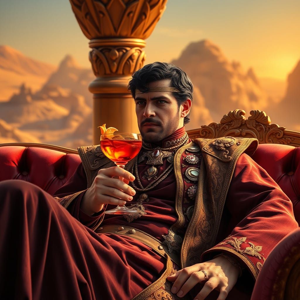 Oberyn Martell Sipping Sunset Cocktail in Dorne's Luxury