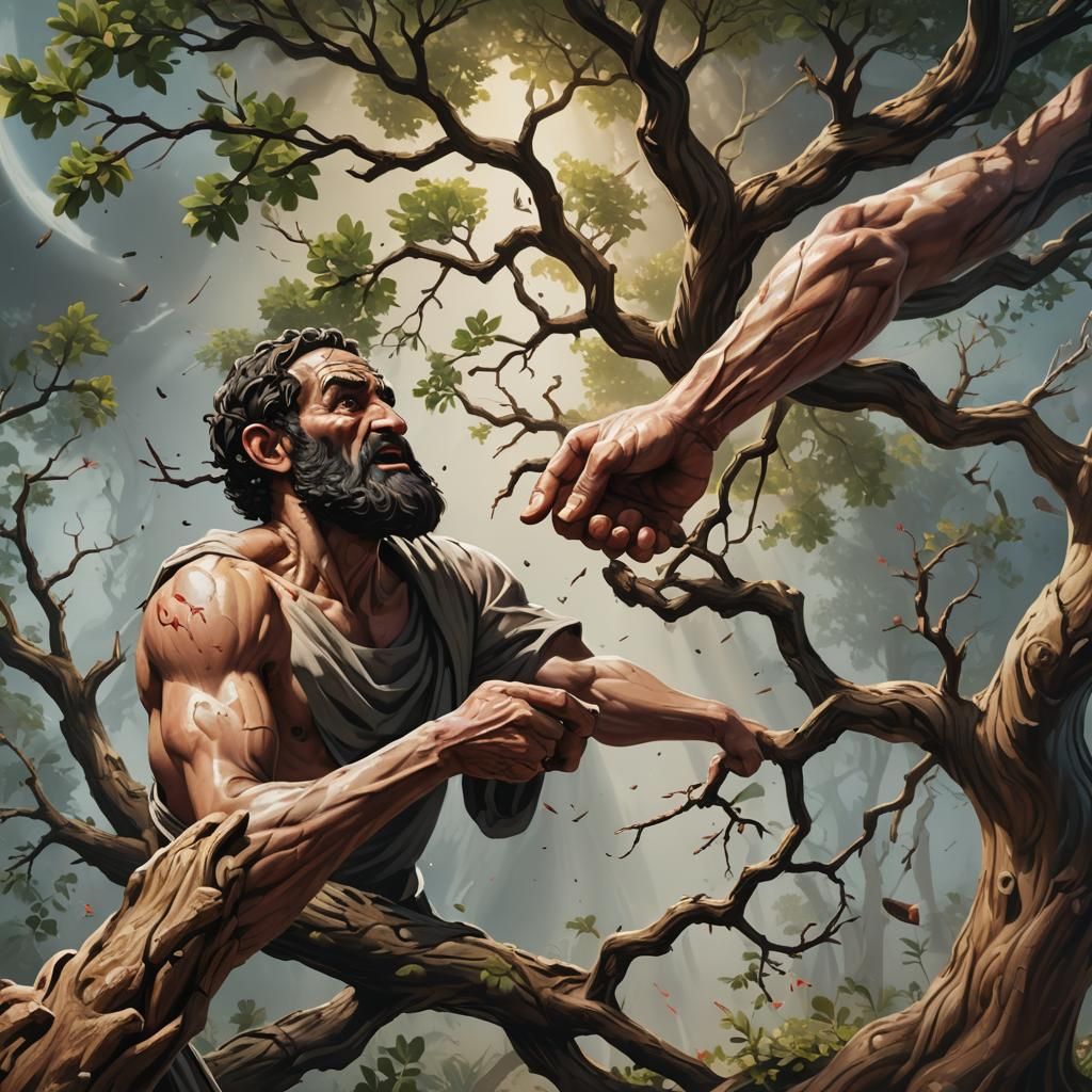 Abraham, Isaac, and Divine Intervention in Splash Art