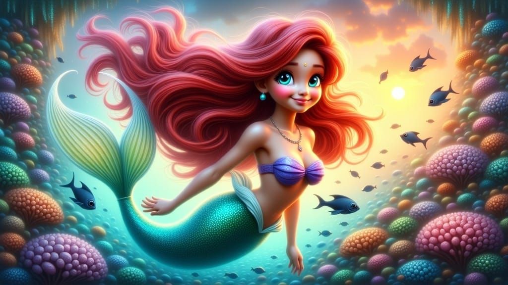 Ariel Double Exposure Sunset Portrait in Ethereal Style