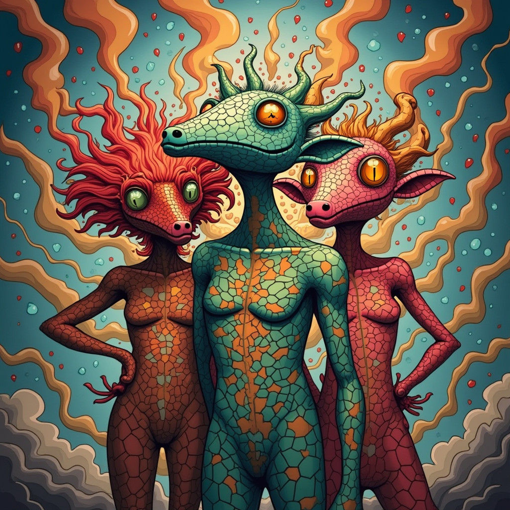 Id, Ego, and Super-Ego in a Burtonesque Style